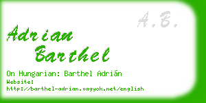adrian barthel business card