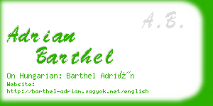 adrian barthel business card